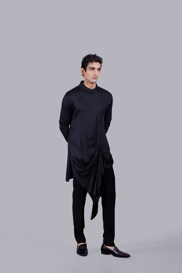 B More BLACK SILK CUTDANA WORK INDOWESTERN