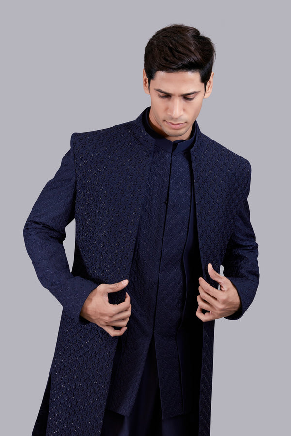 B More BLUE TERRY RAYON CUTDANA WORK INDO WESTERN