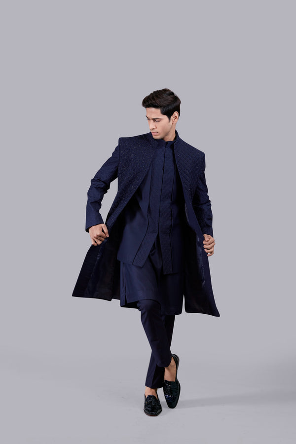 B More BLUE TERRY RAYON CUTDANA WORK INDO WESTERN