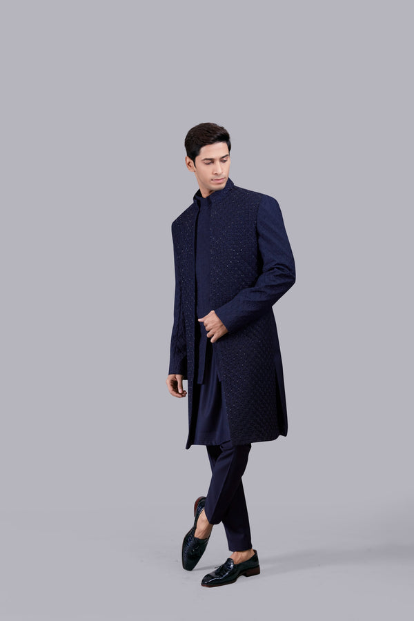 B More BLUE TERRY RAYON CUTDANA WORK INDO WESTERN