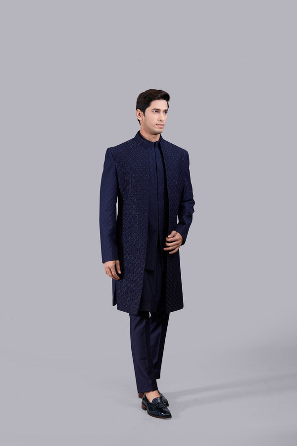 b more BLUE TERRY RAYON CUTDANA WORK INDO WESTERN