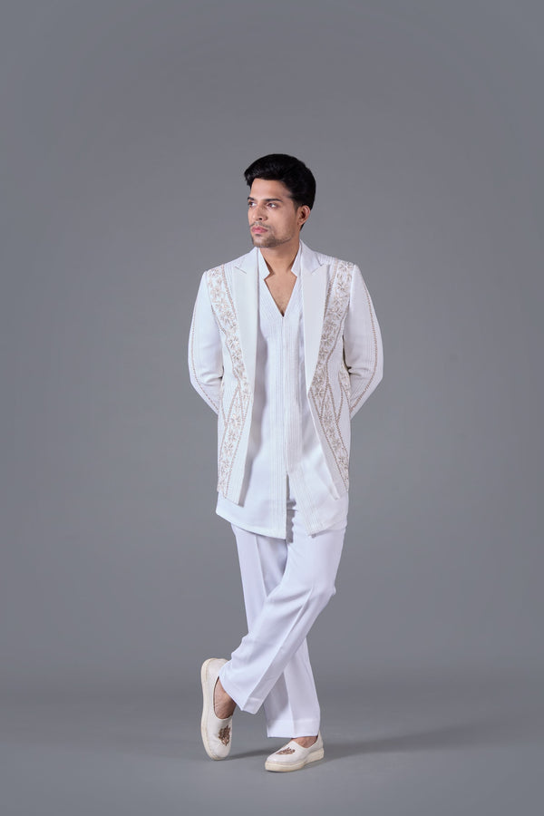 b more Celestial Charm White Indo-western