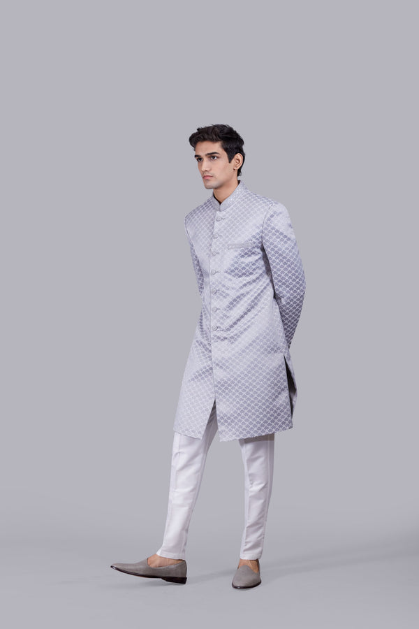 B More GREY SILK THREAD WORK INDOWESTERN