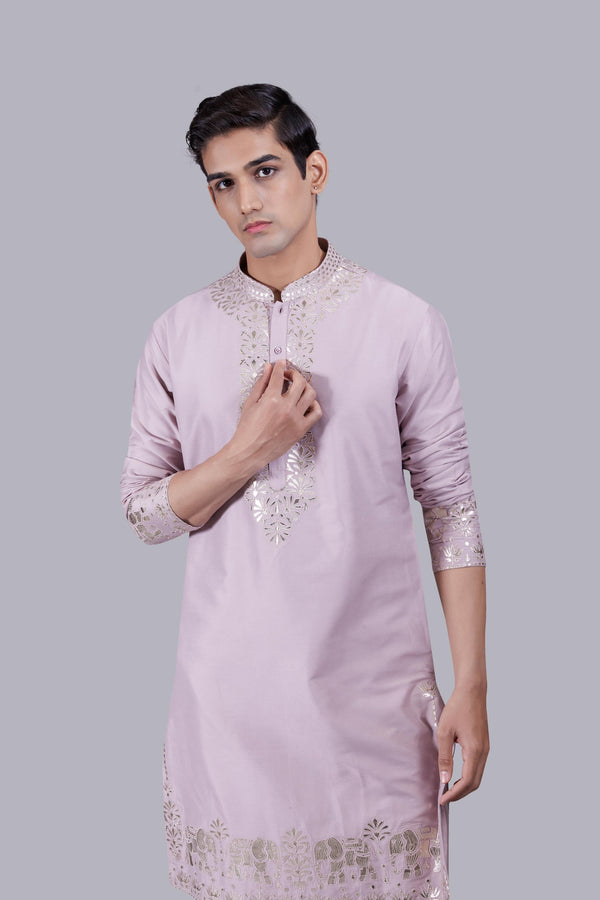 B More LILAC SILK KURTA SET