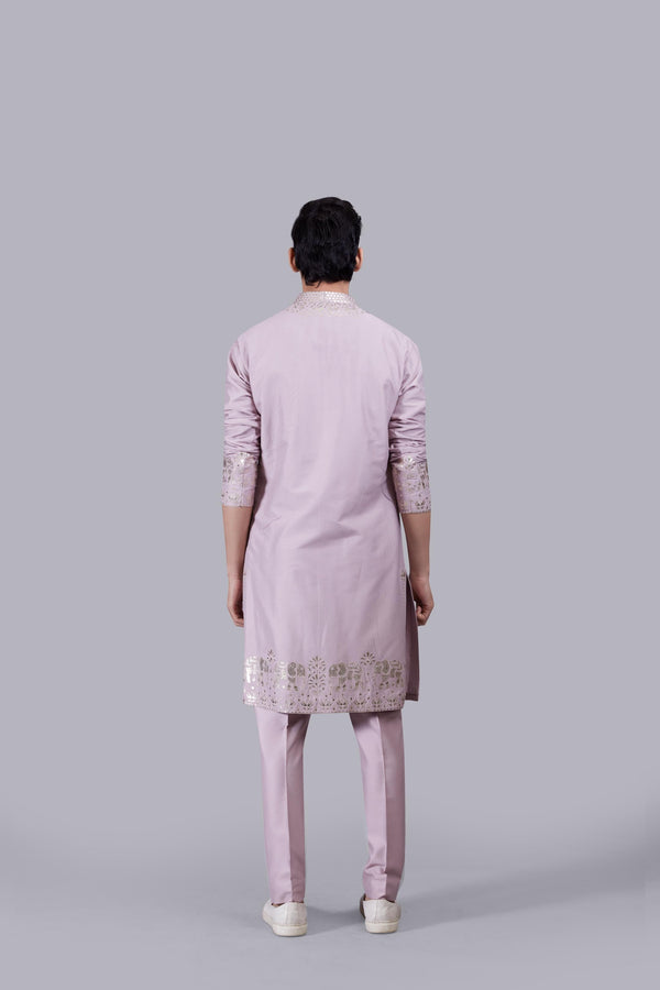 B More LILAC SILK KURTA SET