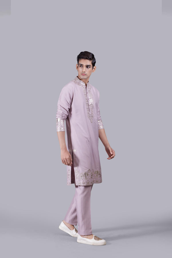 B More LILAC SILK KURTA SET