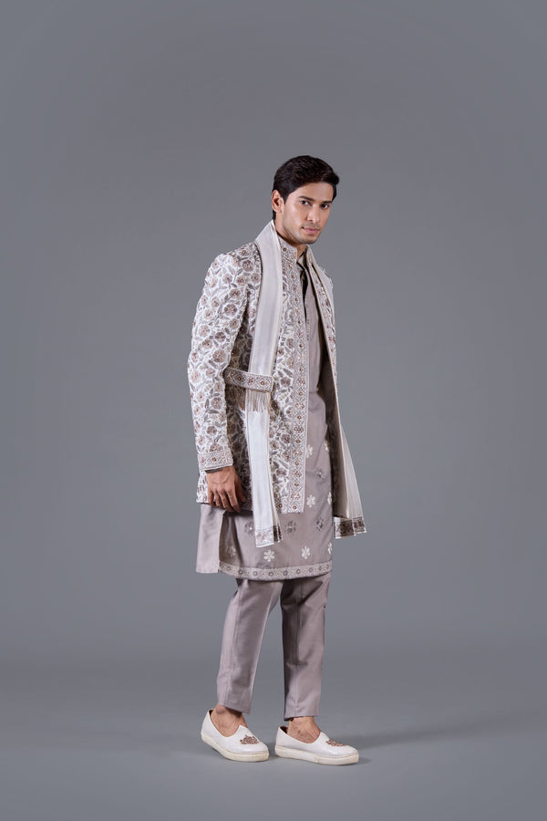 B More Maharaja Ivory Indo-Western Set