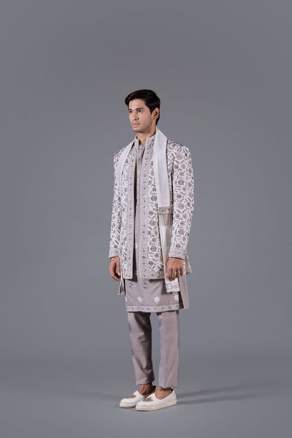 B More Maharaja Ivory Indo-Western Set