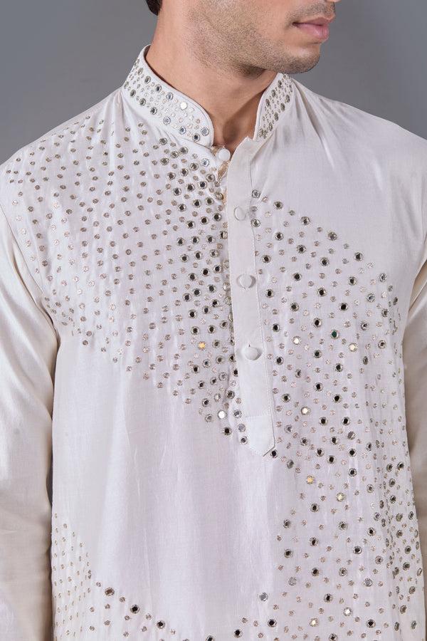 B More Moonlit Elegance Linen Silk Kurta Set