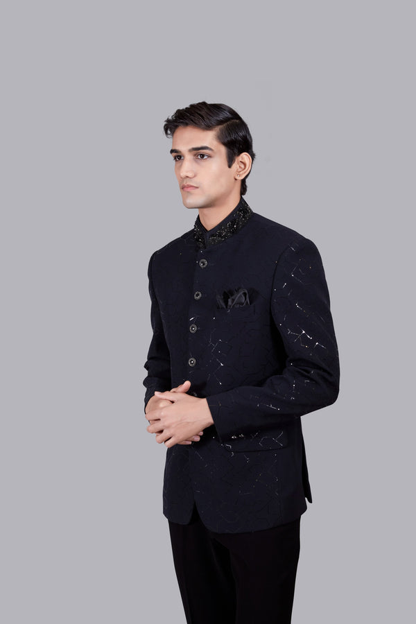 B More NAVY BLUE BOOMARIYO FOIL PRINT JODHPURI