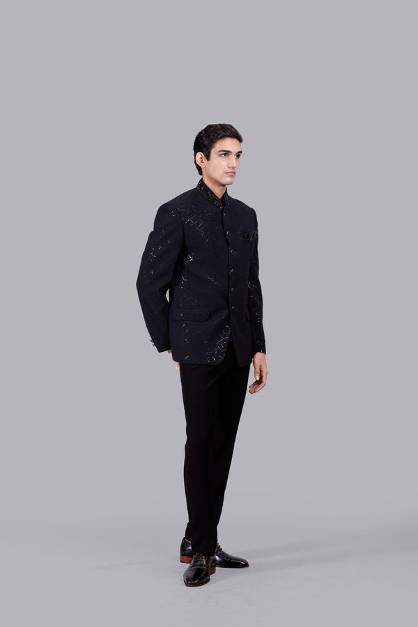 B More NAVY BLUE BOOMARIYO FOIL PRINT JODHPURI
