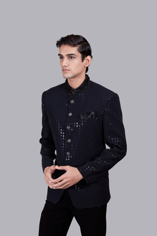 B More NAVY BLUE BOOMARIYO PEARL WORK JODHPURI