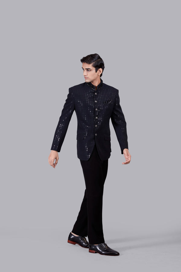 B More NAVY BLUE BOOMARIYO PEARL WORK JODHPURI