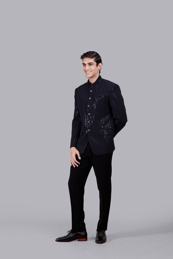 B More NAVY BLUE BOOMARIYO PEARL WORK JODHPURI