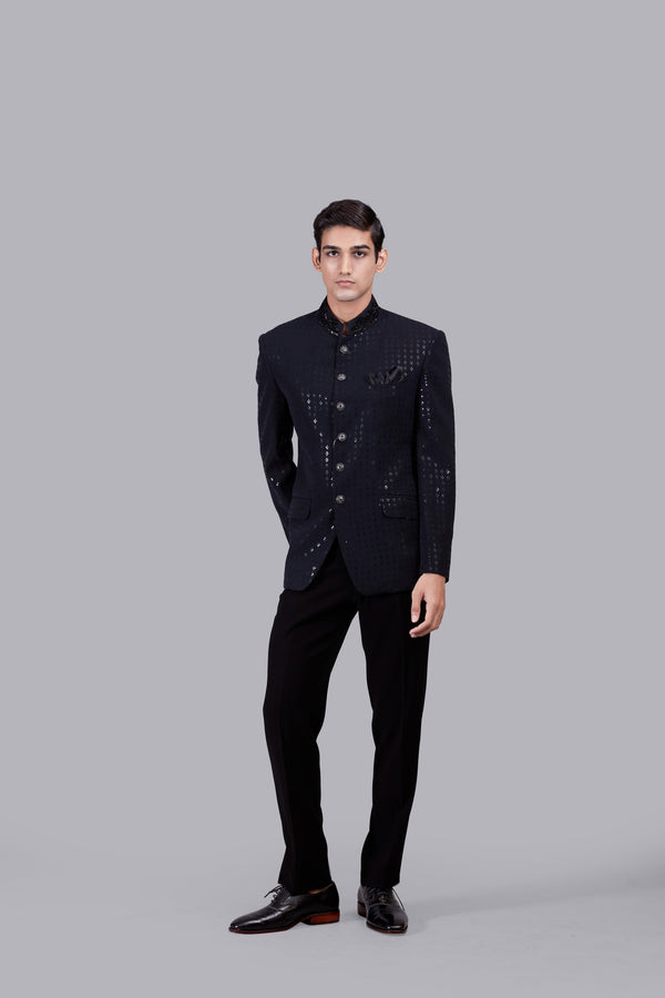 b more NAVY BLUE BOOMARIYO PEARL WORK JODHPURI