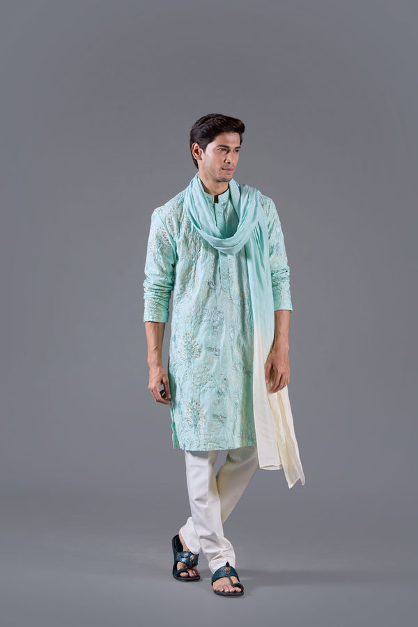 B More Neptune Glow Kurta Set With Dupatta