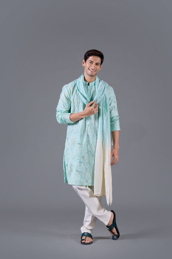 b more Neptune Glow Kurta Set with Dupatta