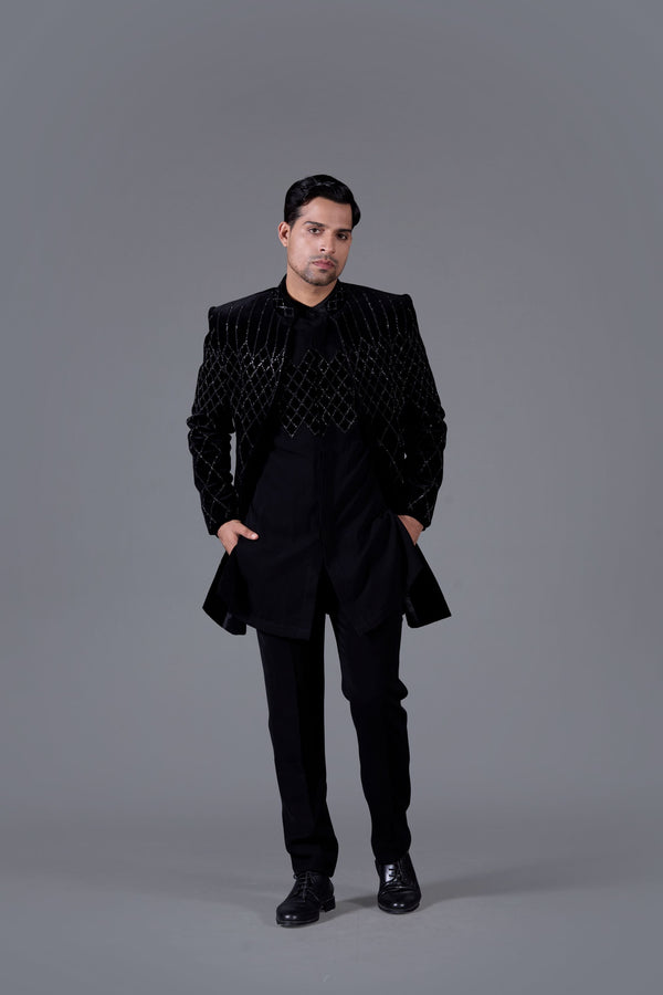 b more Nocturnal Brilliance Indo-Western set