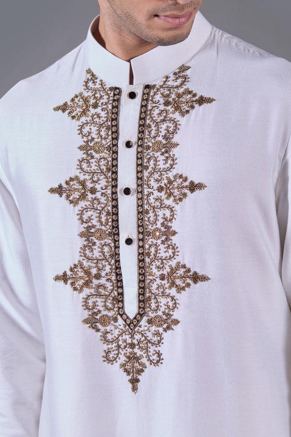 B More Opal Gleam Linen Silk Kurta