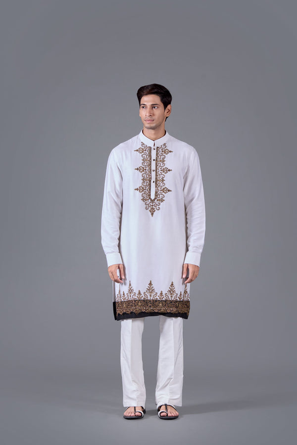 b more Opal Gleam Linen Silk Kurta
