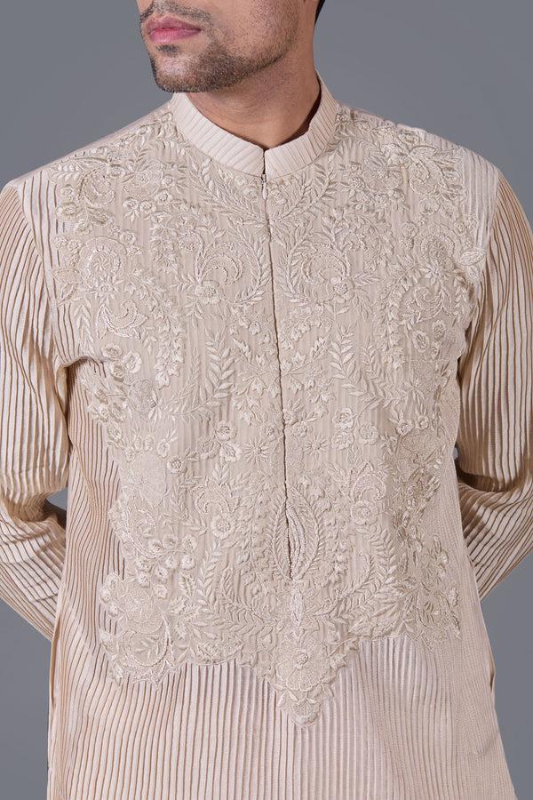 B More Opulent Cream Silk Kurta