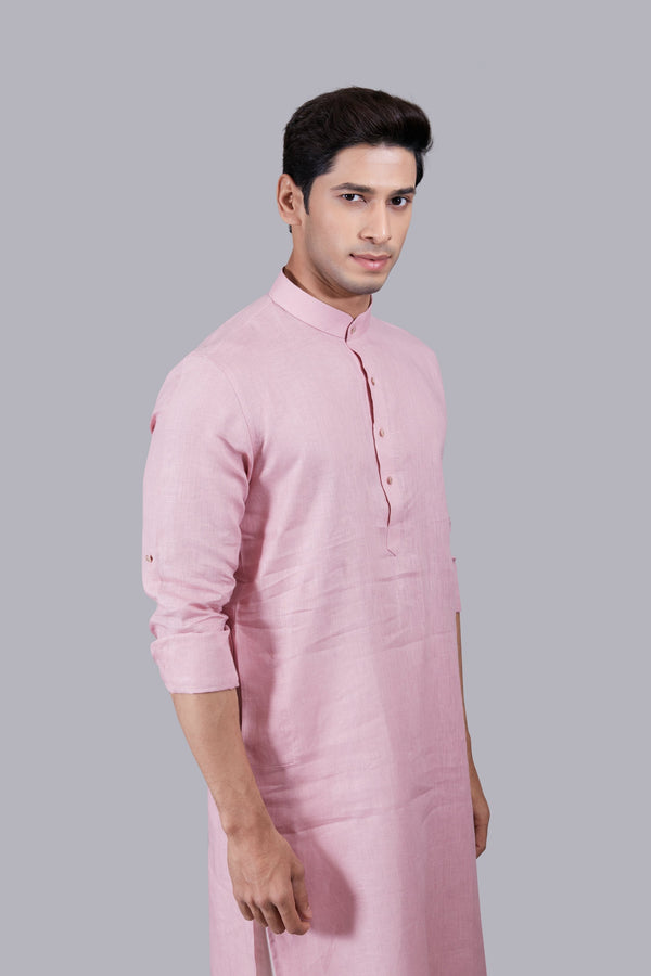 B More PINK LINEN KURTA SET