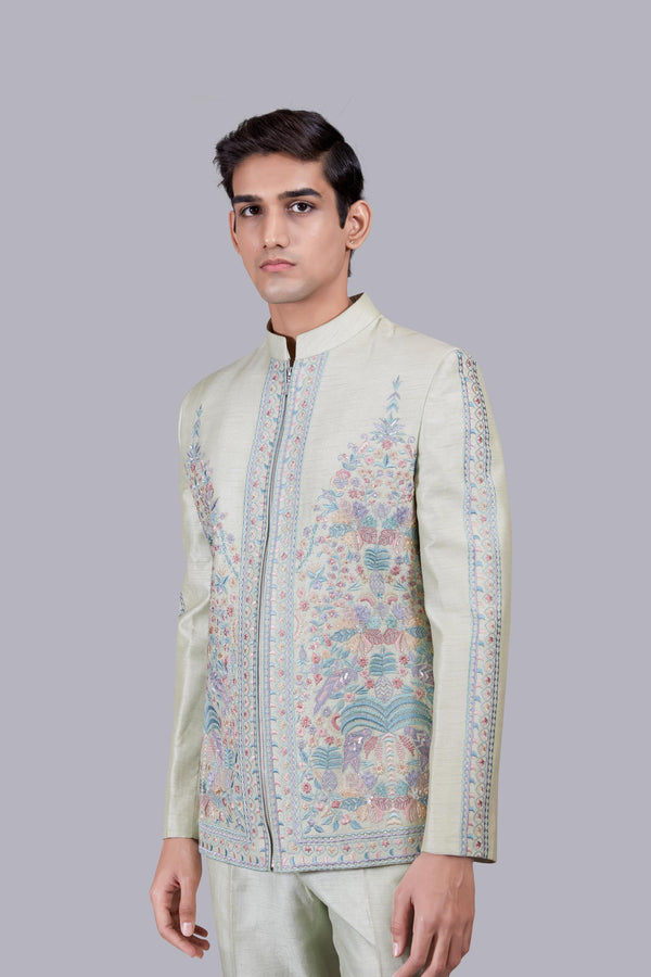 B More PISTACHIO SILK CUTDANA WORK JACKET
