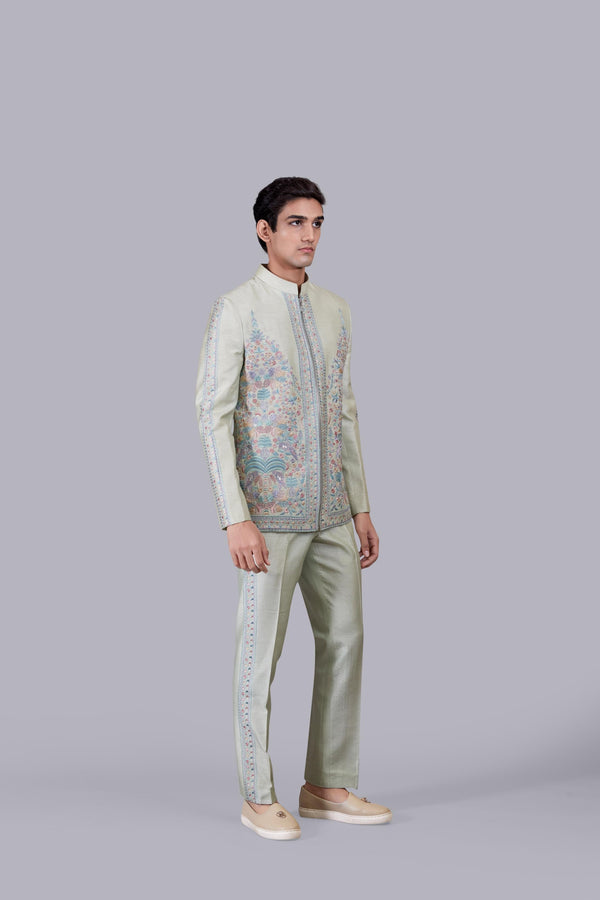 B More PISTACHIO SILK CUTDANA WORK JACKET