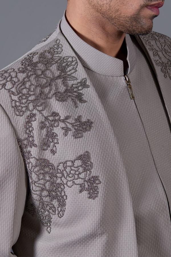 B More Silver Crest Grey Indo-western