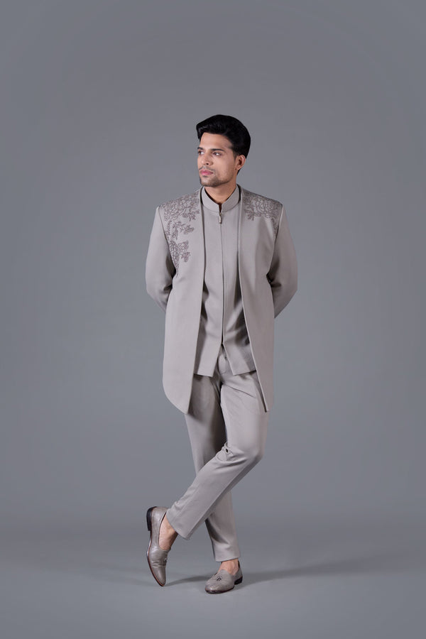 b more Silver Crest Grey Indo-western