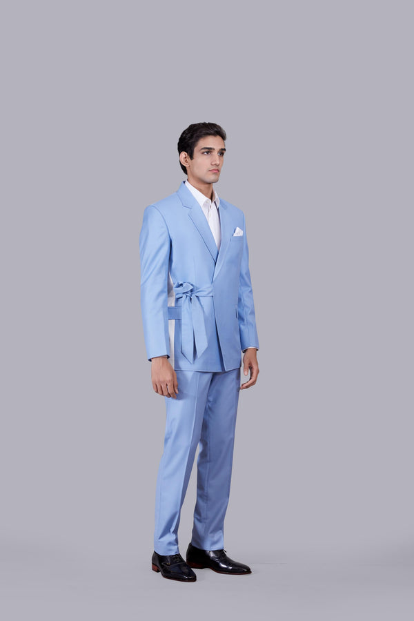 B More SKY BLUE TERRY COTTON PLAIN SUIT