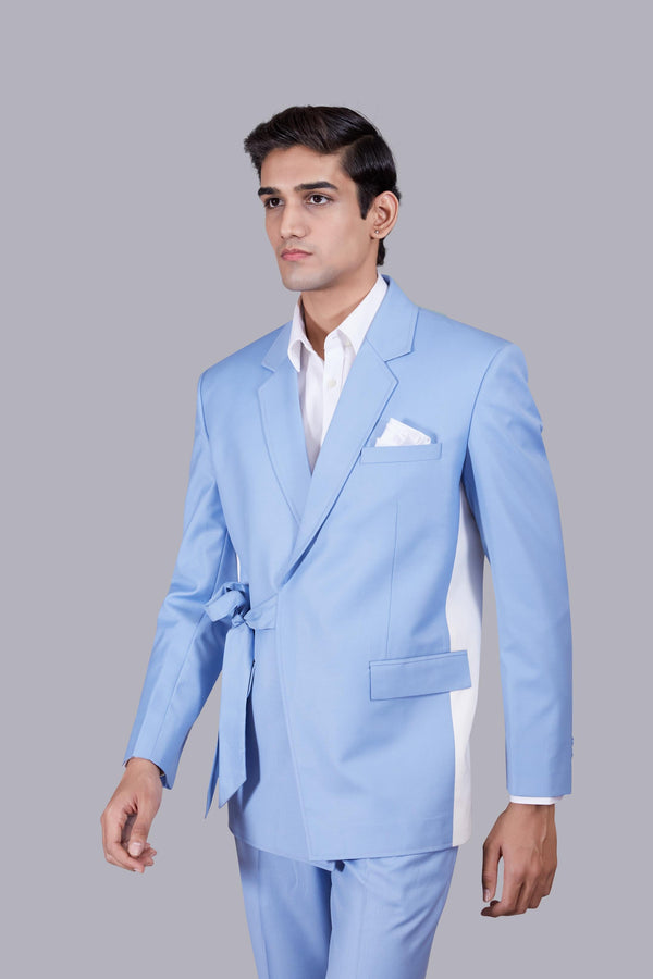 B More SKY BLUE TERRY COTTON PLAIN SUIT