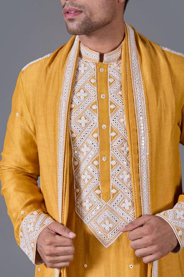 B More Sunlit Royale Linen Silk Kurta Set