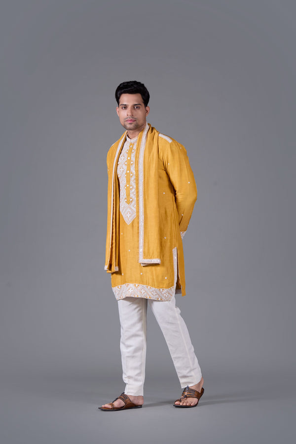 B More Sunlit Royale Linen Silk Kurta Set