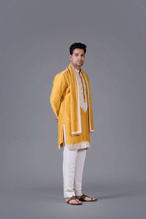 B More Sunlit Royale Linen Silk Kurta Set