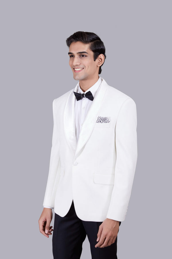 B More WHITE ITALIAN CREPE PLAIN SUIT