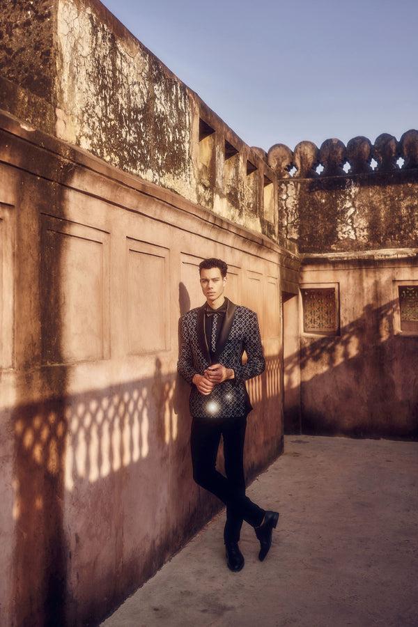 B More Black Boomariyo Swarovski Crystal Embroidery Tuxedo