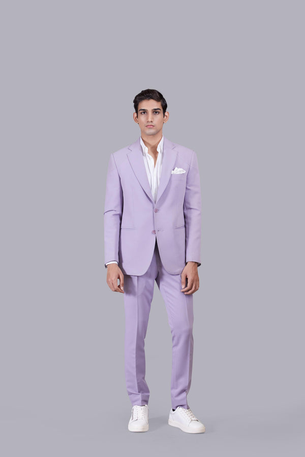 B More LIGHT PURPLE KNITTED LYCRA SADDLE STITCH SUIT