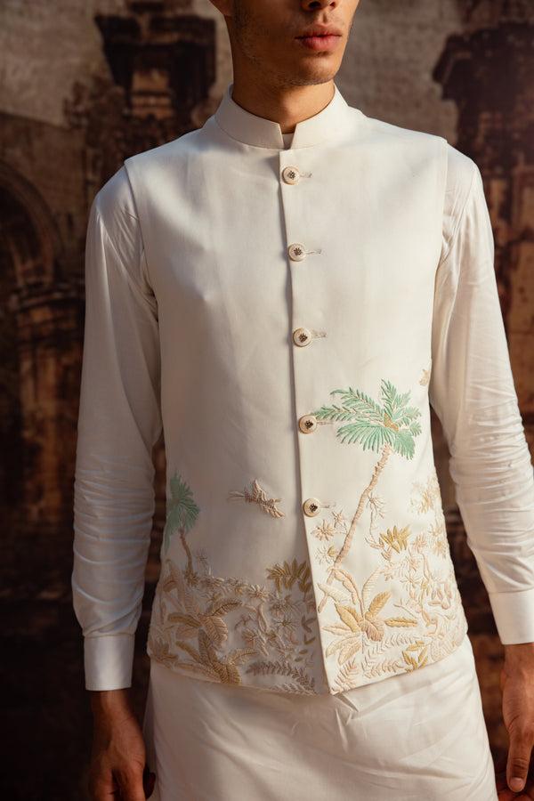 B More Off-White Pure Modal Silk French Knot Work Bundi Sets