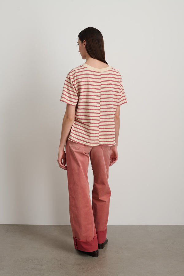 B Sides Atlas Tee Red / Natural Stripe