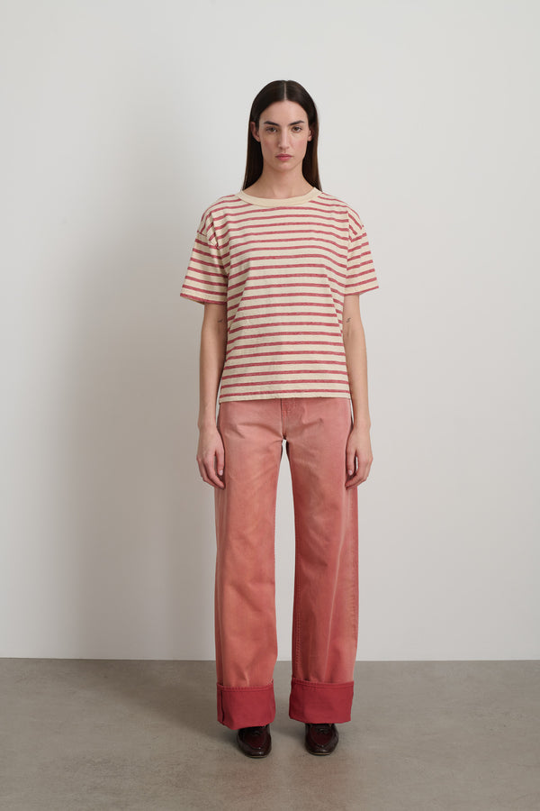 b sides Atlas Tee Red / Natural Stripe