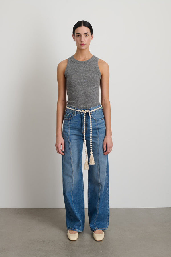 b sides Fran Macramé Belt Ecru