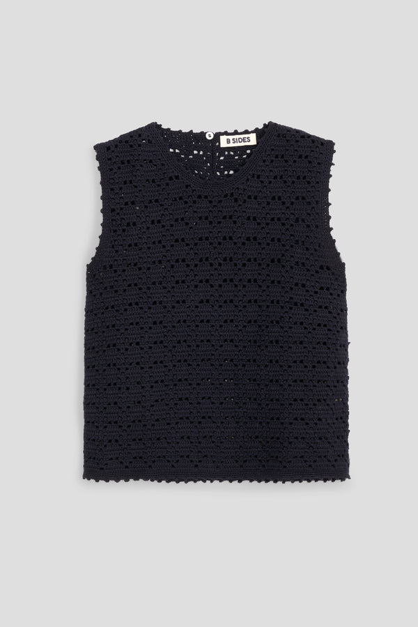 b sides Joy Crochet Shell Navy