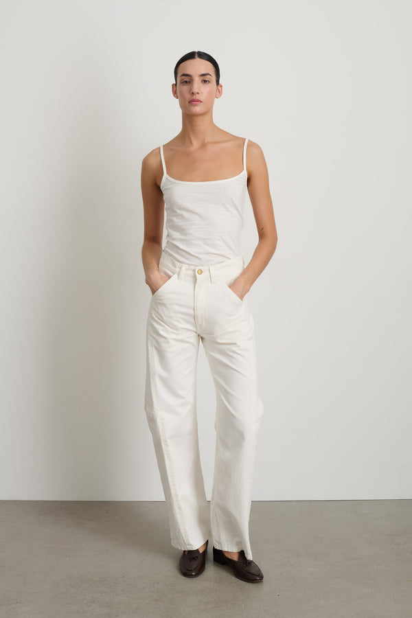 b sides Lange Lasso Chino Chalk White