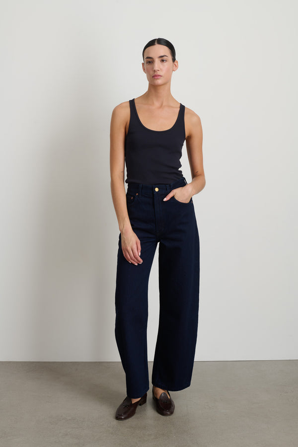 b sides Leroy Mid Relaxed Bow Indigo Rinse