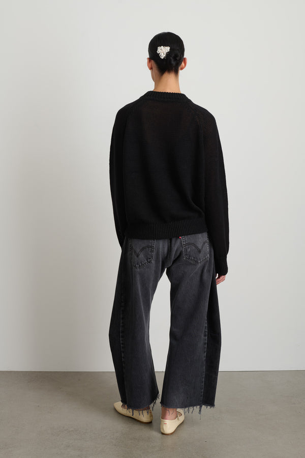 B Sides Lind Knit Crew Black