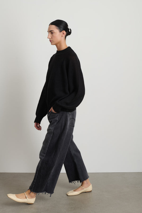 B Sides Lind Knit Crew Black