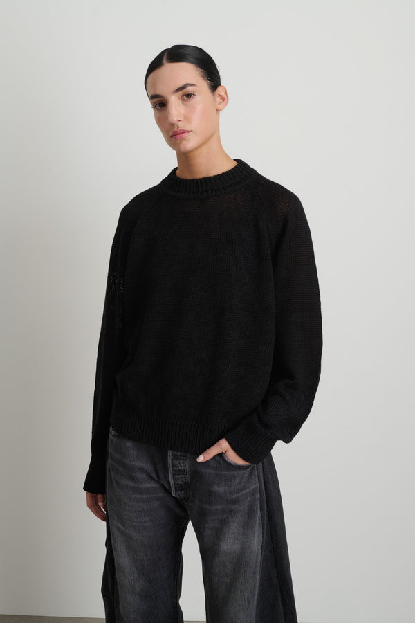 B Sides Lind Knit Crew Black