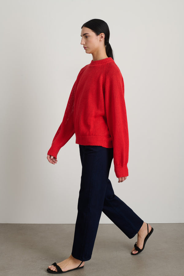B Sides Lind Knit Crew Geranium