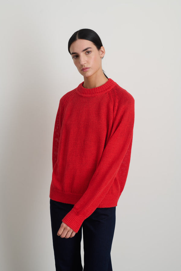 B Sides Lind Knit Crew Geranium